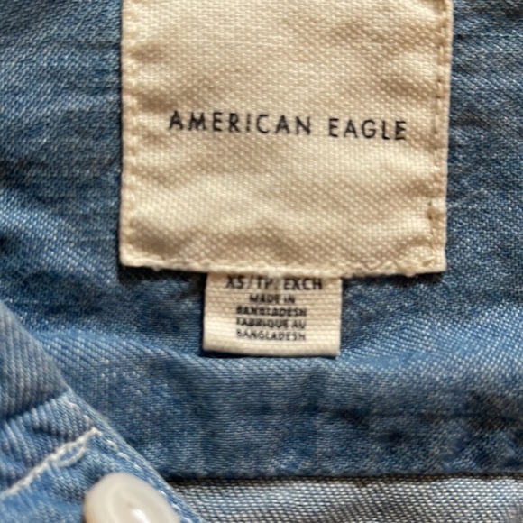 American Eagle denim hooded button-up - XS - Picture 2 of 2